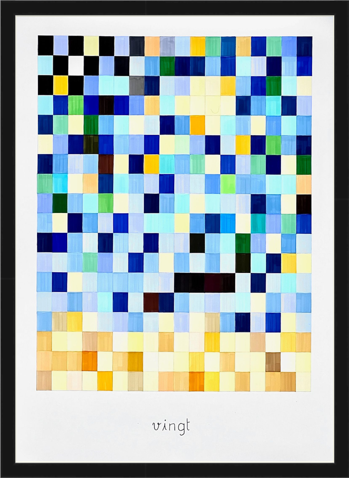 #20 : Vingt : Bretagne : noir blanc bleu beige, jaune, vert et bleu ciel