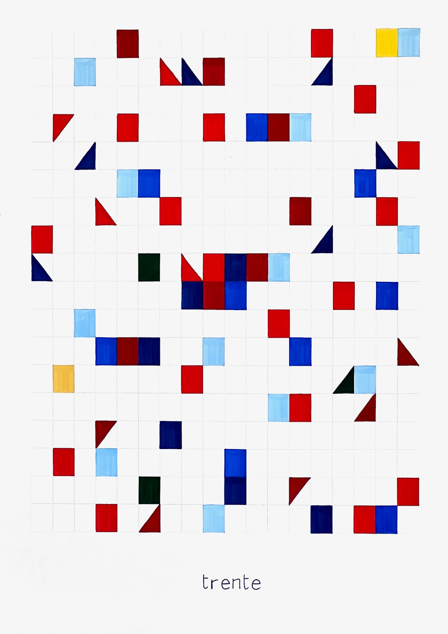 #30 : trente : Bleu et rouge
